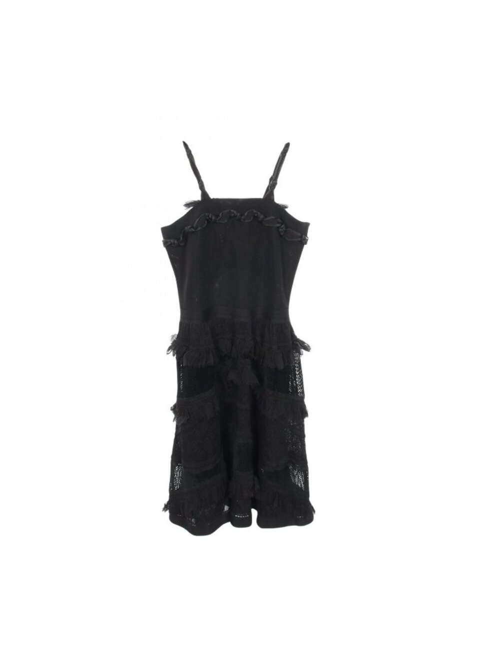 Chanel Dress CC Logo Button Le-s Black le